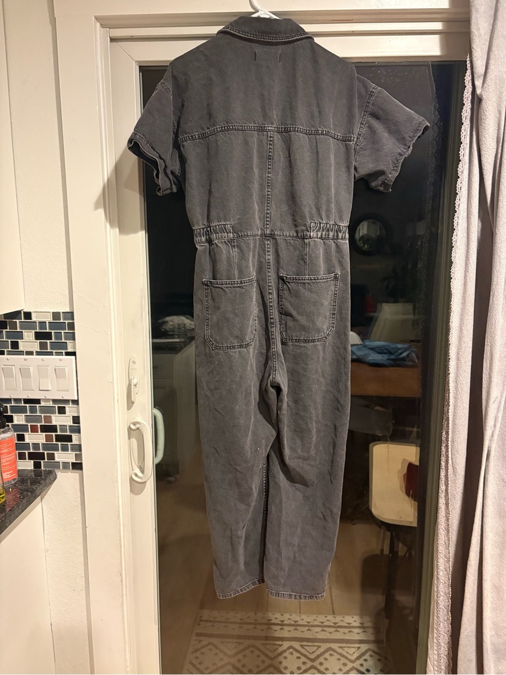 Free People Washed Black Denim Utility Jumpsuit - Picture 5 of 6